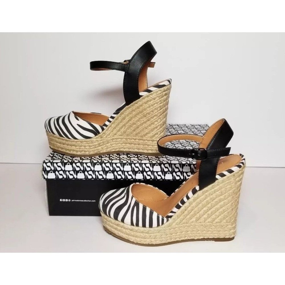 PRIMADONNA COLLECTION WOMEN SIZES EURO ZEBRA 4.5 INCH HEEL MICROFIBER NEW